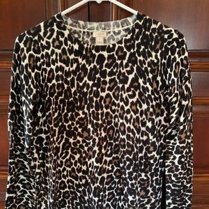 J. Crew animal print lightweight sweater.